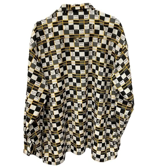 PELLE PELLE by Marc Buchanan XLarge Checkerboard 90s Rave Shirt Vintage 80s 90s - Picture 2 of 13